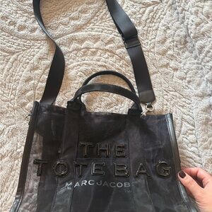 Marc Jacobs Black Transparent PVC 'The Tote Bag' with Dual Strap